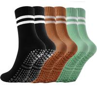 Gendewiner 3 Paires Yoga Pilates Coton Chaussettes 1Noir 1Orange 1Vert Ballet Danse Foot Reformer Antidérapantes Chaussette Accessoire 39-42 35-41 Chaussettes à Avec Semelle Grip Pour Femmes Et Hommes