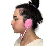 Genedy Cache-oreilles réutilisables en silicone - Protection pour la douche, la teinture des cheveux et le coiffage thermique - Protections d'oreilles imperméables - Rose