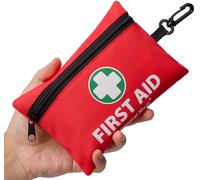 General Medi Mini First Aid Kit, 110 Piece Small First Aid Kit - Includes Emergency Foil Blanket, Scissors for Travel, Home, Office, Vehicle, Camping, Workplace & Outdoor (Red)