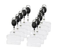 10 porte-badges avec clip de fixation et enrouleur - Noir [General Office]