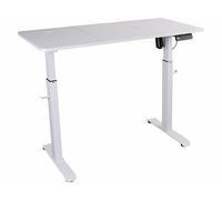 General Office Bureau assis/debout électrique avec roulettes - coloris blanc