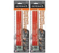 General Pencil 321742 557BP Lot de 2 crayons fusains avec gomme