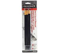 General Pencil Peel & Sketch - Crayons fusains + Gomme Noir - Pack de 3