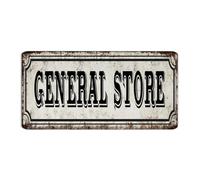 General Store - Panneaux en métal de 15,2 x 30,5 cm - Tendance et chic - Pour terrasse - Pour homme - Décoration de grotte - En aluminium - Police personnalisée - Pour garage et entreprise