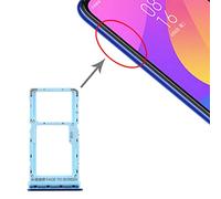 Generale Compatible pour XIAOMI MI A3 CC9E Bleu - Plateau Logement Porte Carte Double SIM 1 + Fente SIM 2 ou Luge pour Lecteur Mémoire Micro SD