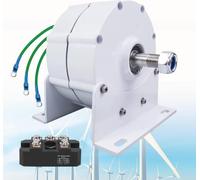 Générateur à Aimant Permanent 12000W sans Engrenage, Alternateur Triphasé AC avec Redresseur pour Éolienne, Turbine Hydraulique, Moteur Diesel (12V 24V 48V) - Haute Efficacité, Entraînement Direct。
