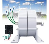 Générateur à aimant permanent 8000 W 12 V/24 V/48 V - Alternateur AC triphasé sans engrenage pour vent, turbines à eau et moteurs diesel, contrôleur de puissance à haute efficacité, idéal pour les