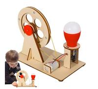 Générateur à manivelle - Construction de sciences éducatives en bois de 20 cm, modèle d'électricité | Apprentissage Stem pour , expérience d'ampoule, jouet bricolage, activité scolaire