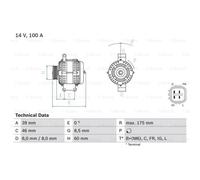 Générateur Bosch Alternateur 100A 14V Pour Honda Element YH Accord VII Tourer CM