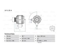 Générateur Bosch Alternateur 65A 14V Pour Dacia Dokker Clio IV Captur
