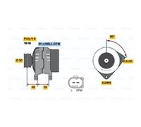 Générateur BOSCH Pour VW Golf VI 5K1 1.4 Polo 6R 1K1 Seat Ibiza IV 6J5 6P1 6J1