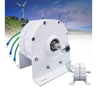 Générateur CA triphasé à Aimant Permanent sans engrenage Haute efficacité 12 000 W, Alimentation synchrone pour éoliennes et turbines hydrauliques, 48 V avec Base - Idéal pour Les énergies r
