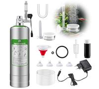 Générateur co2 Aquarium 5L, Kit de système CO2 Aquarium pour 60L-300L Tank | avec régulateur de CO2, vanne à Aiguille, solénoïde, diffuseur co2 et Compteur de Bulles pour Plantes d'aquarium Réservoir