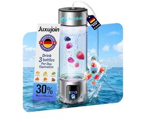 Générateur de bouteille d'eau d'hydrogène 3 en 1 avec affichage - Industry Top - Verrouillage hydrogène 24 heures | 0 chlore et 0 ozone | Joint 100 % étanche, pour le sport et le fitness, avec paille