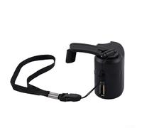 Générateur de chargeur USB à manivelle pour téléphones mobiles, banque d'alimentation manuelle à dynamo pour le chargement de voyage en plein air, sortie 5,5 V, portable avec LED L (noir)