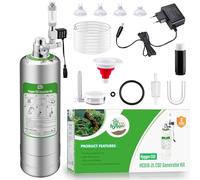 Générateur de CO2 d'aquarium Kit réacteur 2L kit co2 Nano Aquarium 20L-60L | kit Co2 Aquarium avec régulateur,vanne à Aiguille,solénoïde,diffuseur co2 et Compteur Bulles pour Aquarium planté réservoir