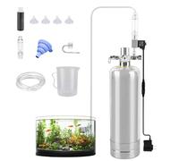 Générateur de CO2 pour aquarium, 2 l, kit complet avec diffuseur en acier inoxydable, valve magnétique, manomètre de précision, tuyau d'air de 2 m, ventouses, entonnoir, doseur d'aquarium et