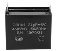 Générateur de condensateur de démarrage CBB61 450V AC 24uF 50 / 60Hz pour 400/350/300 / 250VAC UL/RU - Noir