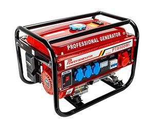 Générateur de courant avec essence, générateur de courant avec accessoires, groupe électrogène de secours silencieux, 5 prises, 3 x 230 V, 1 x 400 V, 1 x 12 V, 6,5 CV (générateur électrique avec