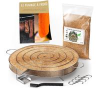 Générateur de fumée froide 30 cm pour fumoir + 1,2 kg sciure de hêtre, 4 crochets & brosse