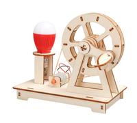Générateur de Jouets pour Les - Aide à l'enseignement du générateur à Manches à la Main - Jouet Artisanal de générateur Fait à la Main | Projet de Science de l'ampoule et du générateur en Bois