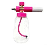 Générateur de mousse pour nettoyeur haute pression rotatif à 360 degrés - Modes de pulvérisation réglables - ABS - 1 L - Rouge rose - Contrôle de la concentration pour l'entretien de la voiture