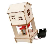 Générateur d'énergie éolienne pour enfants - Ensemble scientifique en bois - Éducatif pour l'école et la maison - Ensemble de générateurs d'énergie éolienne