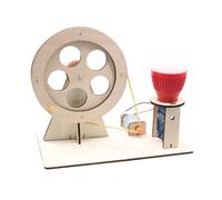 Générateur d'énergie manuel, science de l'ampoule, grande main de plateau | Ensemble d'expériences scientifiques en bois à alimentation manuelle pour enfants à partir de 8 ans
