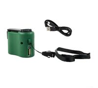 Générateur d'énergie portable USB à manivelle pour téléphones portables avec câble de données intégré, fournissant une recharge de secours dans des endroits éloignés (vert)