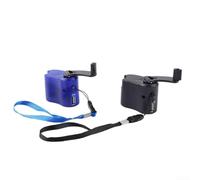 Générateur d'énergie USB à manivelle avec câble de données portable pour téléphone portable - Alimentation de secours pour l'extérieur et les voyages (Noir)