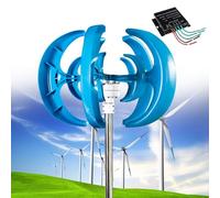 Générateur d'éolienne 12 000 W - 12 V/24 V/48 V - Kit vertical 5 pales - Générateur d'énergie AC triphasé pour une faible vitesse du vent, idéal pour une utilisation à la maison et en bateau avec