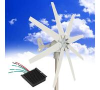 Générateur d'éolienne 12V24V48V, éolienne à axe vertical à 8 pales, avec contrôleur MPPT, réglage automatique de la brise et démarrage face au vent, pour terrasses et applications marines. 3000W-12V