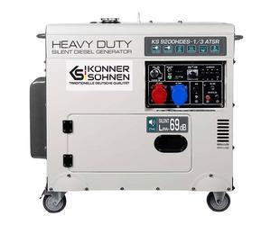 Générateur diesel triphasé insonorisé AVR DE+auto KS 9200HDES 1/3 ATSR - KÖNNER & SÖHNEN - 9200HDES-1/3 ATSR