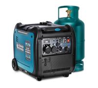 Générateur d'onduleur LPG/essence KS 5500iEG S de Könner & Söhnen. Générateur d'alimentation 5500 W, prise Schuko 230 V, prise CEE 230 V 32 A, 2 ports USB, powerstation, EURO V.