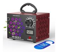 Générateur d'ozone 120 000 mg/h avec affichage de la température/l'humidité, triple aérations latérales pour une meilleure circulation de l'air - Purificateur d'air plus rapide et plus large pour la