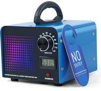 Générateur d'ozone 60 000 mg/h avec affichage de la température et de l'humidité, purificateur d'air à l'ozone avec minuterie de 120 minutes, pour voiture, appartement, pièce, fumée, odeurs d'animaux