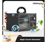 Générateur d'ozone Portable 60 g/h, Machine à Ozono, purificateur d'air, désinfection, stérilisation, élimine les odeurs, O3 Ozonizador noir