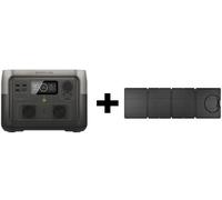 Générateur electrique portable RIVER 2 MAX, 512 Wh , 2 sortie CA - 500 W au total (surtension 1000 W) + Ecoflow PANNEAU SOLAIRE PORT