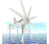 Générateur éolien, kit de générateur éolien à axe vertical à 8 pales avec contrôleur hybride solaire-éolien, pour l'alimentation électrique domestique et les infrastructures routières 3000W-48V