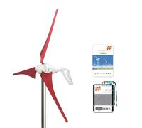 Générateur éolien, puissance 400W,par affichage LED, 24V, 3 lames, rouge avec contrôleur