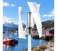 Générateur éolien vertical 8000 W avec contrôleur MPPT (24 V) | Générateur éolien 12 V/24 V/48 V/220 V pour alimentation indépendante du secteur, maison, bateau, camping-car et utilisation