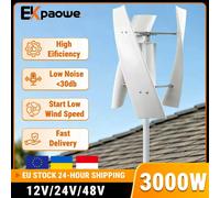 Générateur éolien vertical EKPAOWE Home 3000W 12V 24V 48V pour système hors réseau, livraison rapide depuis l'entrepôt polonais pour l'énergie renouvelable With Free MPPT