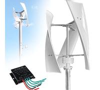 Générateur Éolienne 3000W/8000W 3 lames Turbine Éolienne Domestique Verticale Kit D'éolienne En Spirale Éolienne Triphasée Éolienne avec Contrôleur,pour équipement Industriel D'énergie,3000W-24V