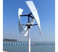 Générateur Éolienne, Éolienne À Axe Vertical 6000W, Kit D'éolienne en Spirale à 3 Pales pour éolienne à Axe Vertical à Usage Domestique Kit Eolienne Complet Autoconsomation avec Contrôleur,12V