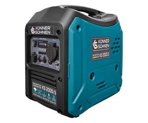 Générateur inverter Könner & Söhnen KS 2000i S, boîtier insonorisé 64dB (Lpa 7m), puissance max 2000 W, prise 1x16A (230V), 2 ports USB, affichage LED, mode d’économie de carburant, moteur EURO V.