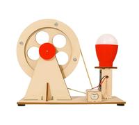 Générateur manuel en bois - Kit éducatif et scientifique à manivelle avec ampoule | Projet STEM de générateur d'énergie DIY pour | Assemblage manuel du modèle d'expérience physique