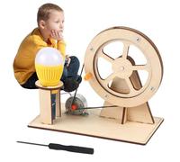 Générateur manuel - Générateur électrique à manivelle - Kit scientifique de générateur - Kit d'expériences scientifiques - Lanterne en bois - Pour à partir de