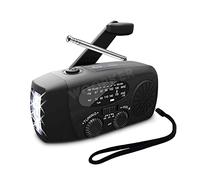Générateur portatif, Radio multifonction manivelle solaire USB FM/AM/WB Radios météo lampe de poche d'urgence torche batterie externe pour la maison, le camping, l'extérieur(Color:Zwart)