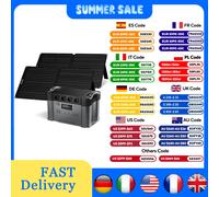Générateur solaire ALLPOWERS S2000 PRO 2400W, station d'alimentation portable et panneaux solaires pliables SE100 100W pour le camping en plein air, les camping-cars et la maison 2400W with 2X100W