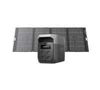 Générateur solaire EF ECOFLOW DELTA 3 Max avec panneau solaire bifacial 400W, entrée solaire 500 W, LiFePO₄, ASI 10 ms, station électrique 2048 Wh pour alimentation de secours, camping, extérieur, RV